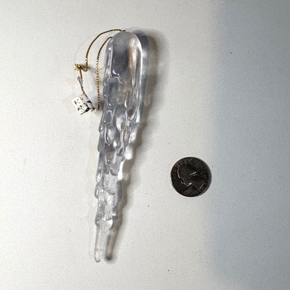 Vintage Icicle Christmas Ornament Textured 5 Inch